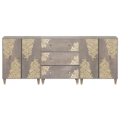 Bathroom Furniture Set 3 pcs Grey and Gold 180 x 33 x 75 cm