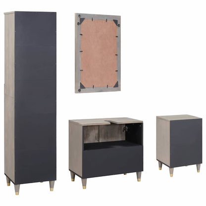 Bathroom Furniture Set with Drawer 4 pcs Grey 62 x 33 x 58 cm