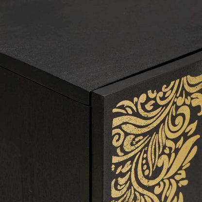 Bathroom Cabinet Set Wall-mounted 2 pcs Black Solid Mango Wood