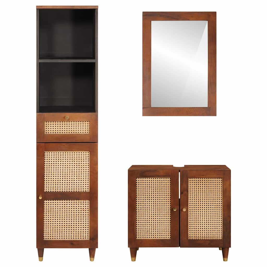Bathroom Furniture 3 pcs 38 x 33 x 160 cm Solid Mango Wood