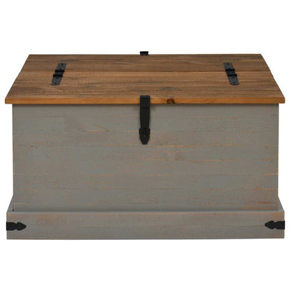 Storage Chest HALDEN Grey 91x91x47 cm Solid Wood Pine