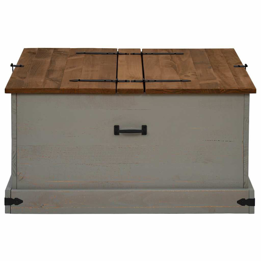 Storage Chest HALDEN Grey 91x91x47 cm Solid Wood Pine