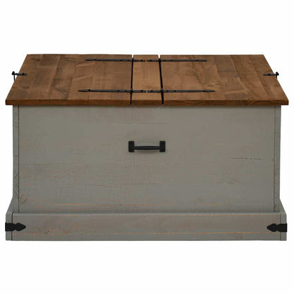 Storage Chest HALDEN Grey 91x91x47 cm Solid Wood Pine