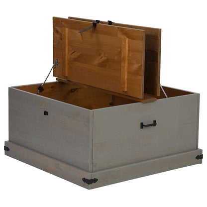 Storage Chest HALDEN Grey 91x91x47 cm Solid Wood Pine