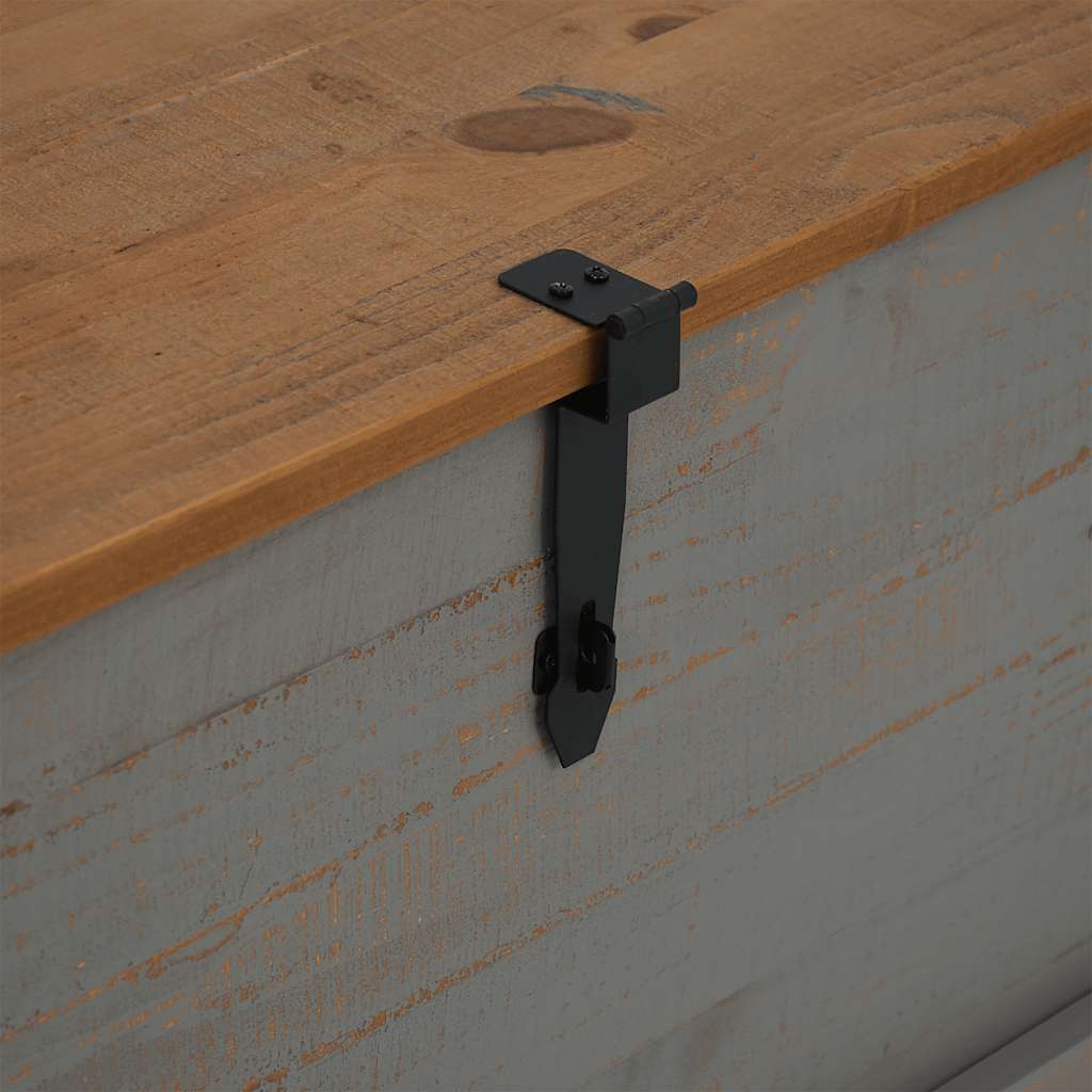 Storage Chest HALDEN Grey 91x91x47 cm Solid Wood Pine