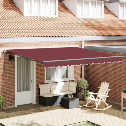 Manual Retractable Awning Burgundy 400x300 cm