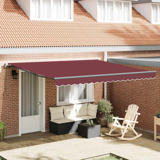 Manual Retractable Awning Burgundy 400x300 cm