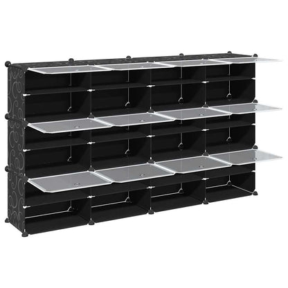 Storage Cube Organiser with 12 Cubes and Doors Black PP