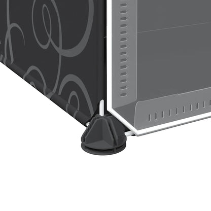Storage Cube Organiser with 12 Cubes and Doors Black PP