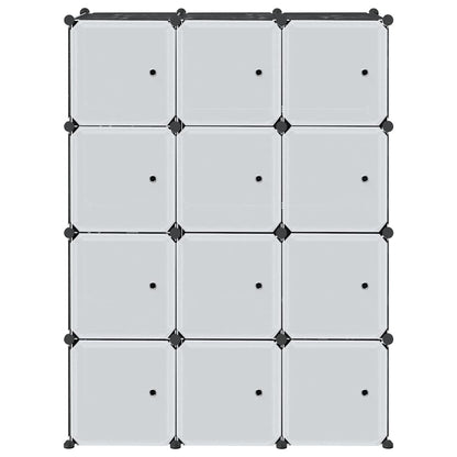 Storage Cube Organiser with 12 Cubes and Hanging Rods PP