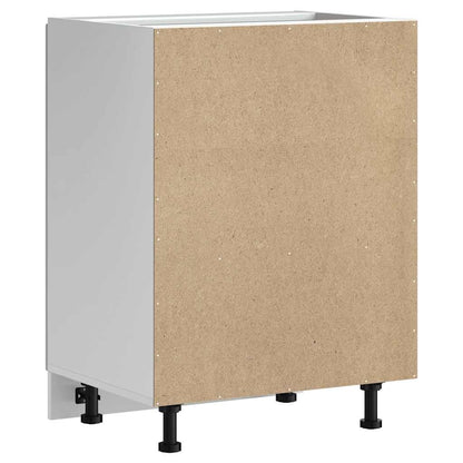 Sink Base Cabinet Kalmar High Gloss White 60x46x81.5 cm Engineered Wood