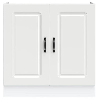 Sink Base Cabinet Kalmar White 80x46x81.5 cm Engineered Wood