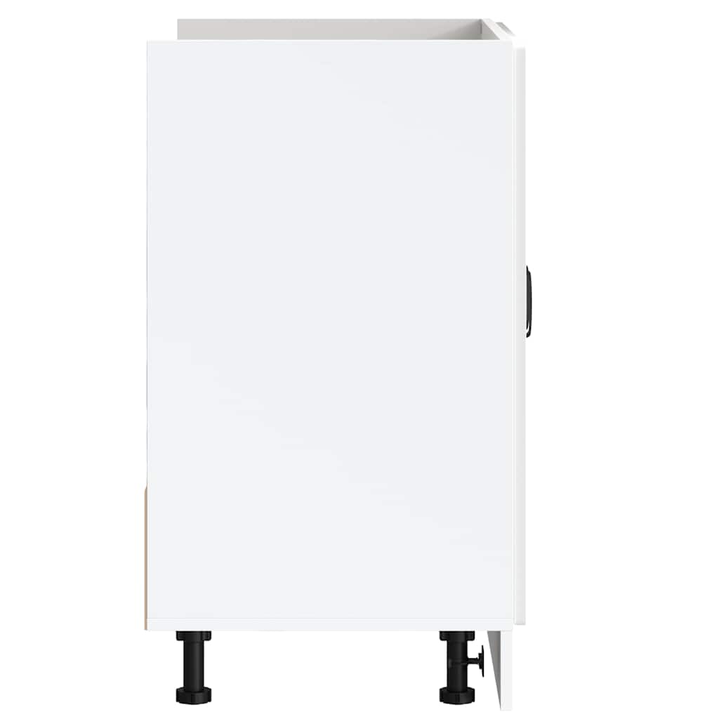 Sink Base Cabinet Kalmar High Gloss White 80x46x81.5 cm Engineered Wood