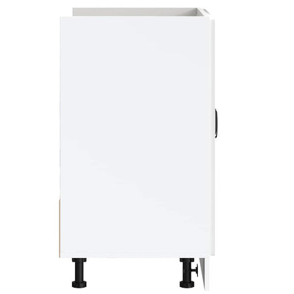 Sink Base Cabinet Kalmar High Gloss White 80x46x81.5 cm Engineered Wood