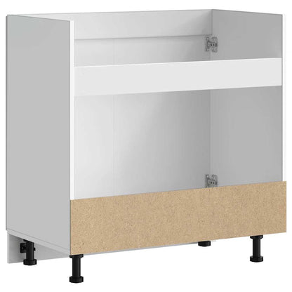 Sink Base Cabinet Kalmar High Gloss White 80x46x81.5 cm Engineered Wood
