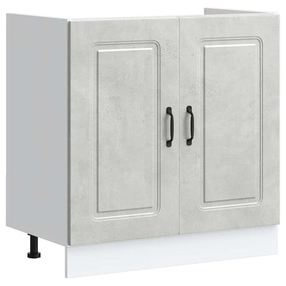 Sink Base Cabinet Kalmar Concrete Grey 80x46x81.5 cm Engineered Wood