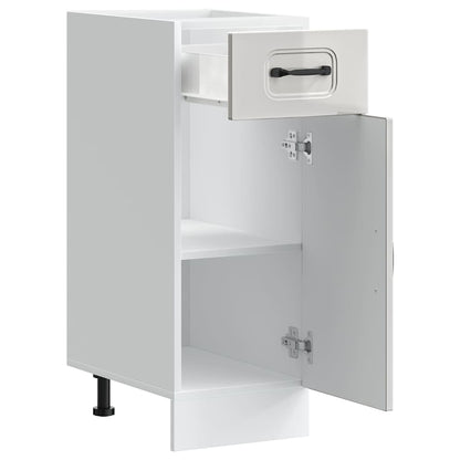 Kitchen Base Cabinet Kalmar High Gloss White Engineered Wood