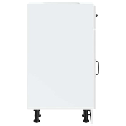 Kitchen Base Cabinet Kalmar High Gloss White Engineered Wood