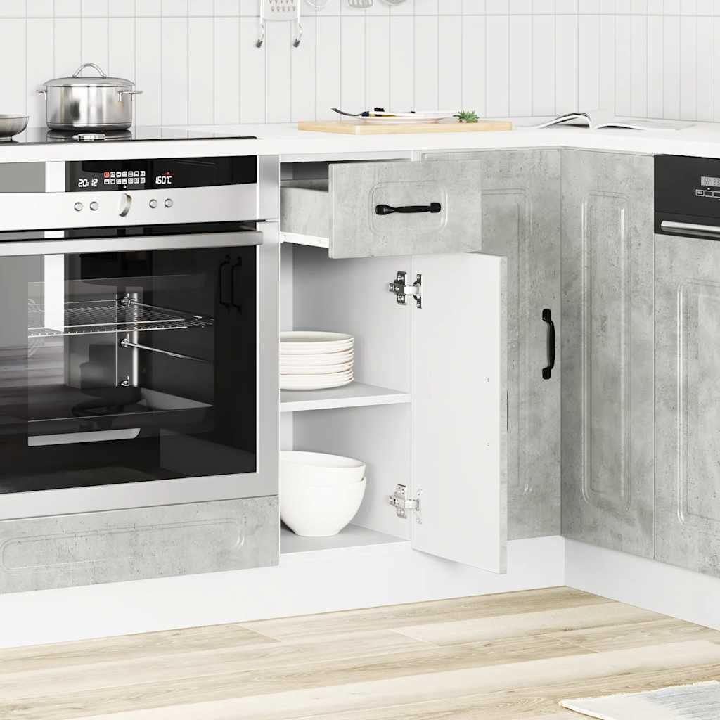 Kitchen Base Cabinet Kalmar Concrete Grey Engineered Wood