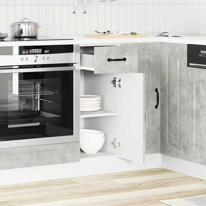 Kitchen Base Cabinet Kalmar Concrete Grey Engineered Wood