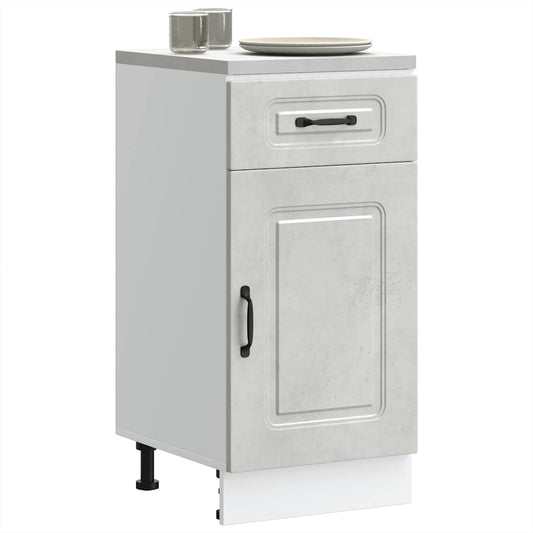 Kitchen Base Cabinet Kalmar Concrete Grey Engineered Wood