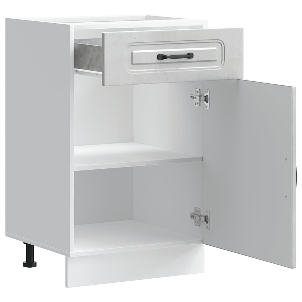 Kitchen Base Cabinet Kalmar Concrete Grey Engineered Wood