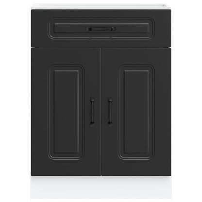 Kitchen Base Cabinet Kalmar Black Engineered Wood