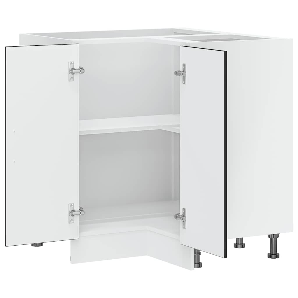 Kitchen Corner Base Cabinet Kalmar Black Engineered Wood