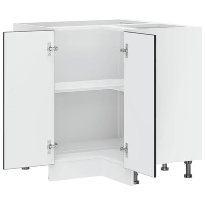 Kitchen Corner Base Cabinet Kalmar Black Engineered Wood