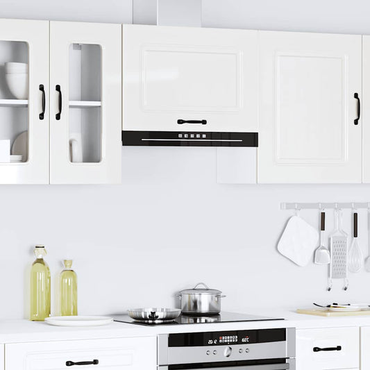 Kitchen Wall Cabinet Kalmar High Gloss White Engineered Wood
