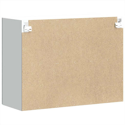 Kitchen Wall Cabinet with Glass Door Kalmar Concrete Grey Engineered Wood