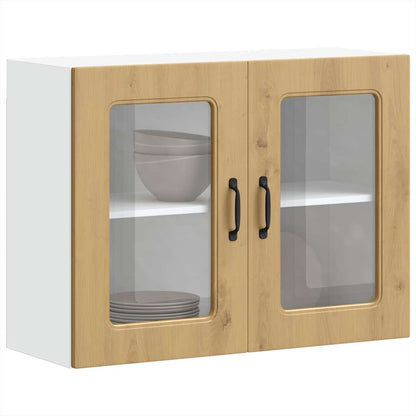 Kitchen Wall Cabinet with Glass Door Kalmar Artisan Oak Engineered Wood