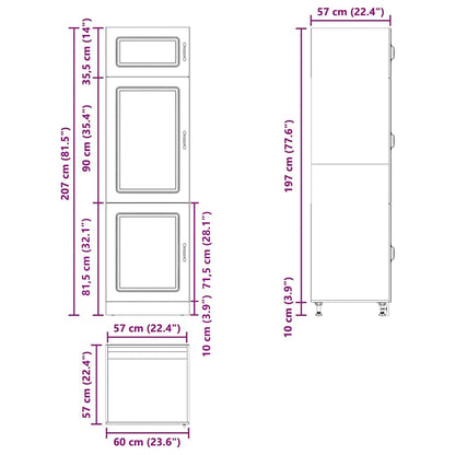 Kitchen Cupboard Kalmar Black Engineered Wood