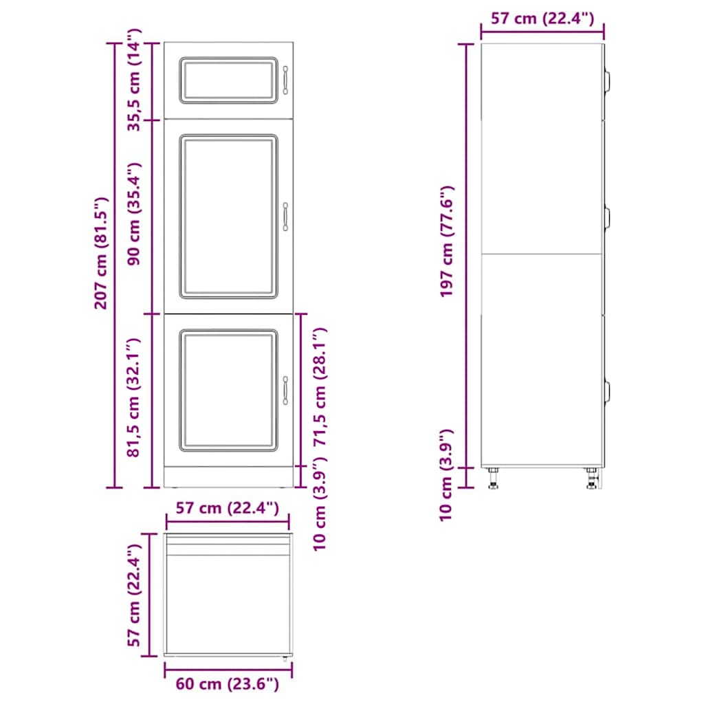 Kitchen Cupboard Kalmar Smoked Oak Engineered Wood