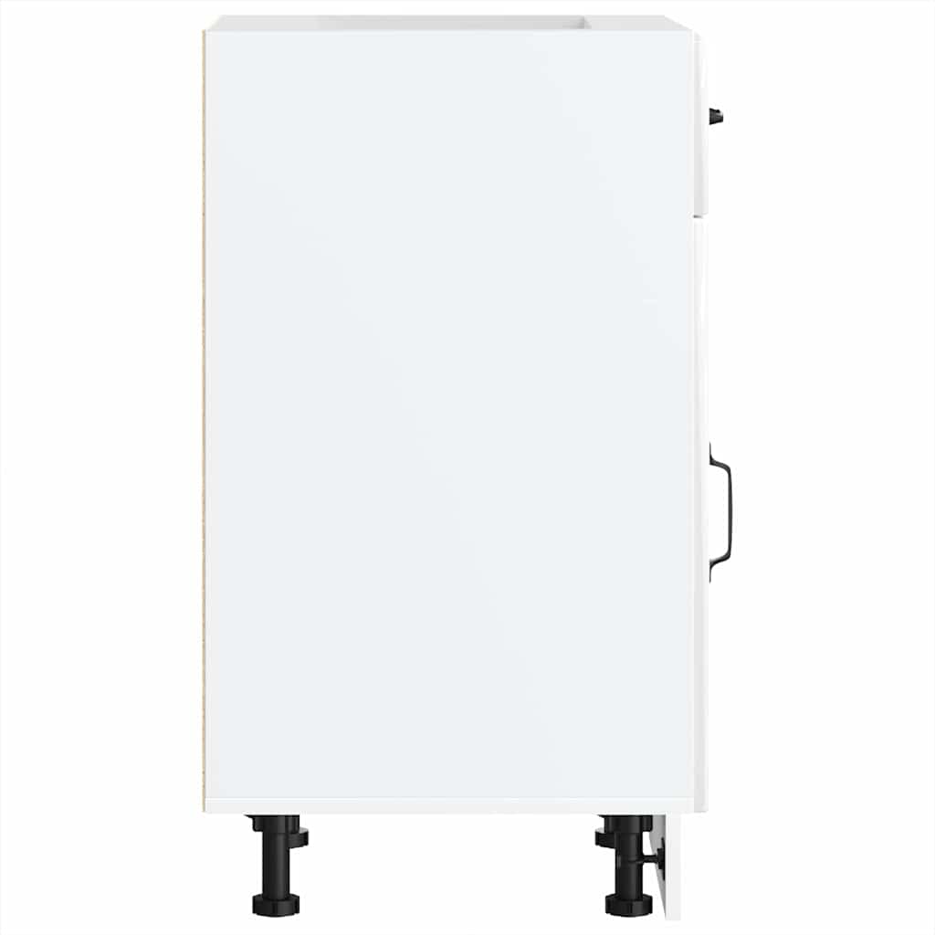 Kitchen Base Cabinet Lucca High Gloss White Engineered Wood