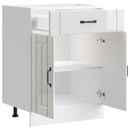 Kitchen Base Cabinet Lucca High Gloss White Engineered Wood