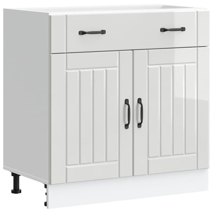 Kitchen Base Cabinet Lucca High Gloss White Engineered Wood