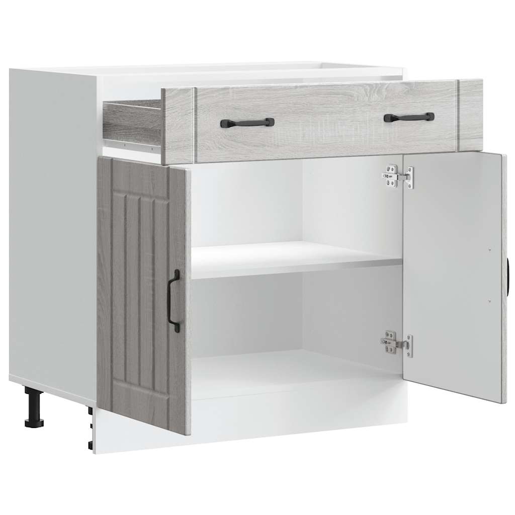 Kitchen Base Cabinet Lucca Grey Sonoma Engineered Wood