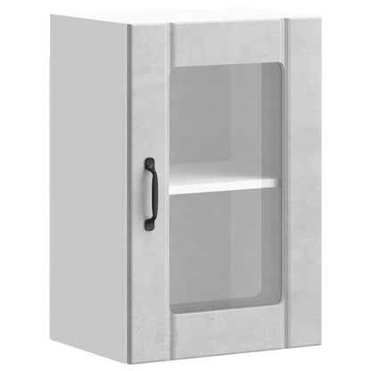 Kitchen Wall Cabinet with Glass Door Lucca Concrete Grey