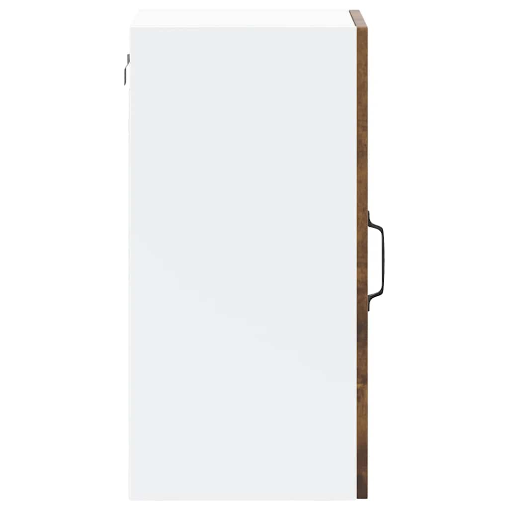 Kitchen Wall Cabinet with Glass Door Lucca Smoked Oak