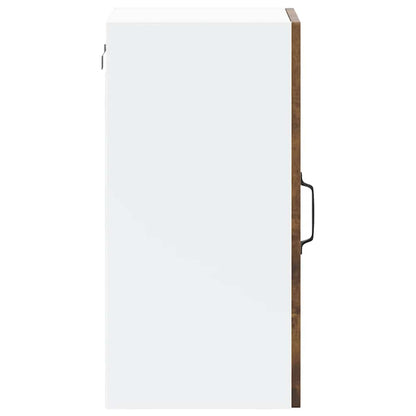 Kitchen Wall Cabinet with Glass Door Lucca Smoked Oak