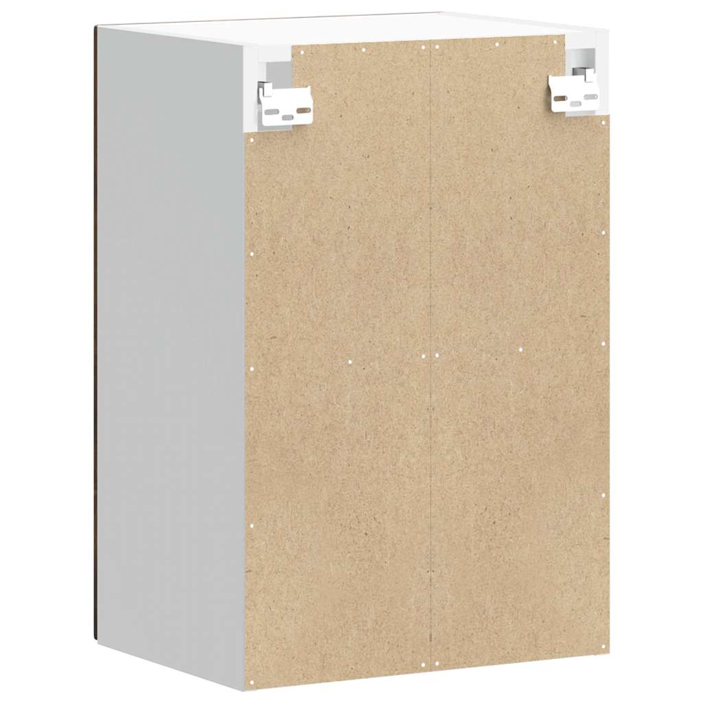 Kitchen Wall Cabinet with Glass Door Lucca Smoked Oak