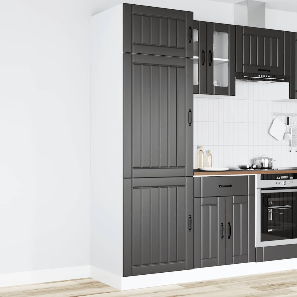 Kitchen Cupboard Lucca Black Engineered Wood