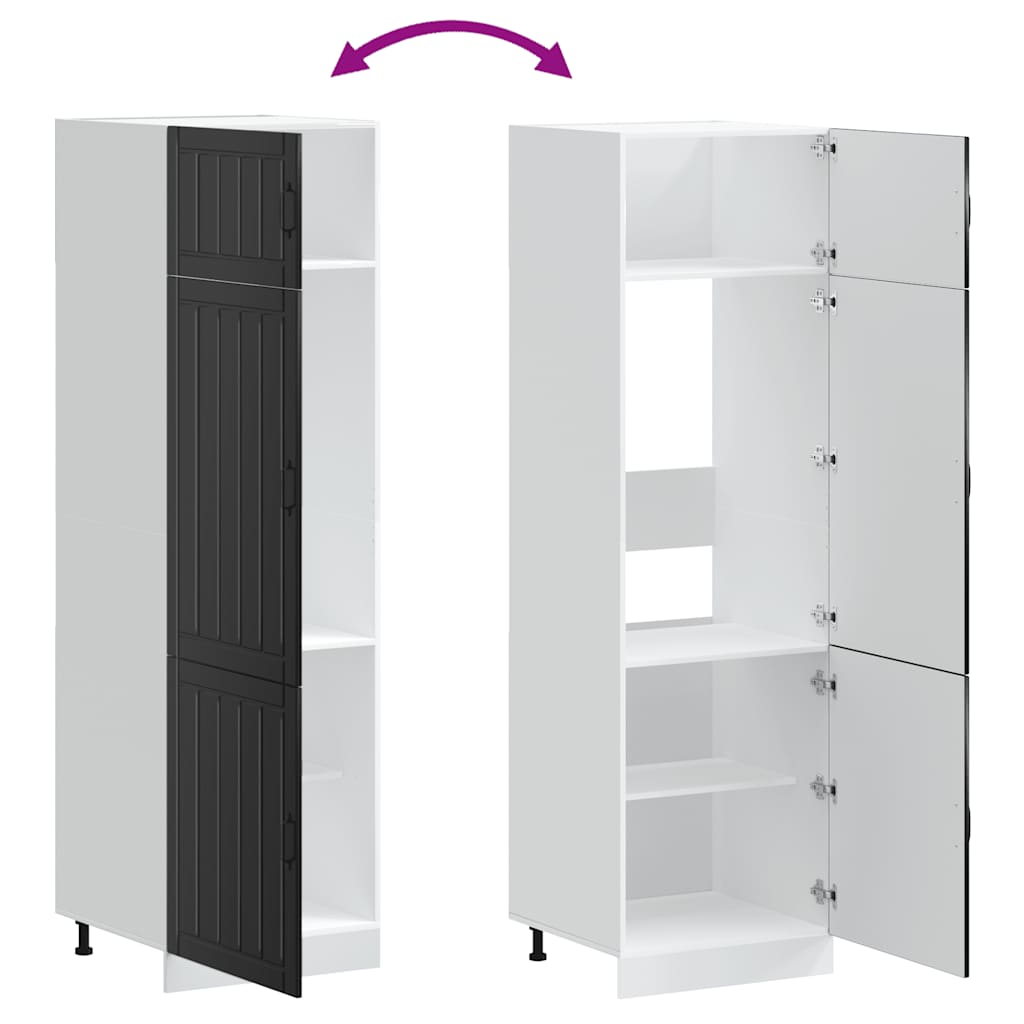 Kitchen Cupboard Lucca Black Engineered Wood