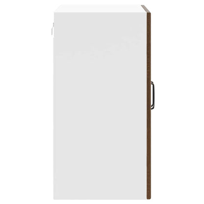 Kitchen Wall Cabinet with Glass Door Lucca Brown Oak Engineered Wood