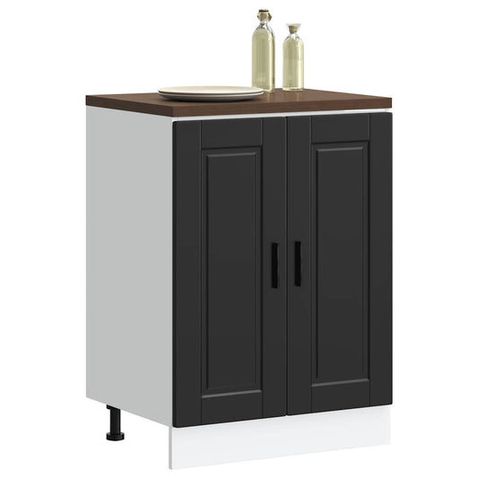 Kitchen Base Cabinet Porto Black Engineered Wood