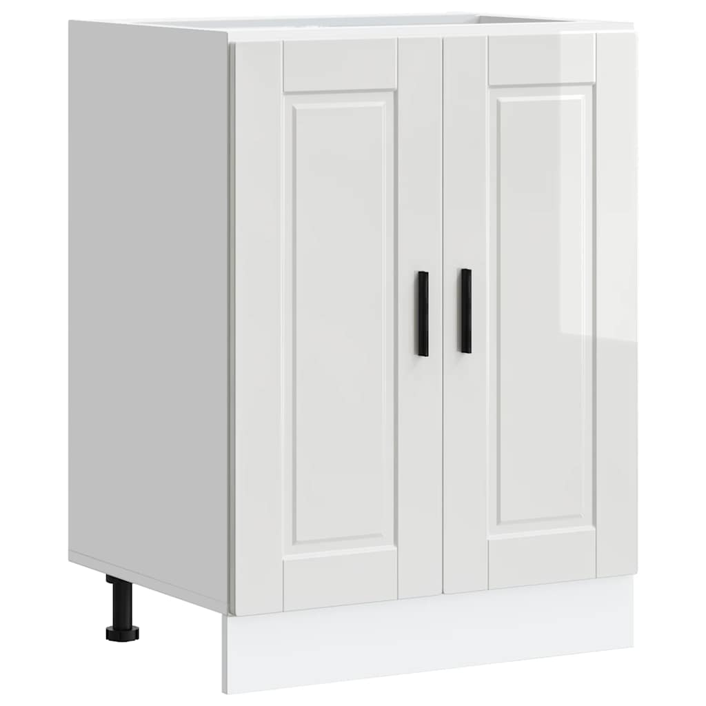 Kitchen Base Cabinet Porto High Gloss White Engineered Wood