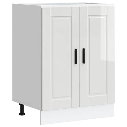 Kitchen Base Cabinet Porto High Gloss White Engineered Wood