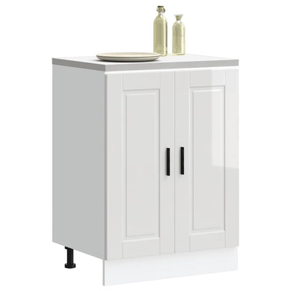Kitchen Base Cabinet Porto High Gloss White Engineered Wood