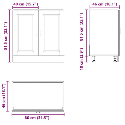 Sink Base Cabinet "Porto" White 80x46x81.5 cm Engineered Wood
